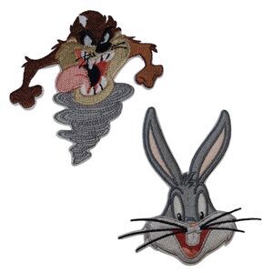 Looney Tunes Taz & Bugs Bunny Iron- On/See‎ Embroidered Patches
